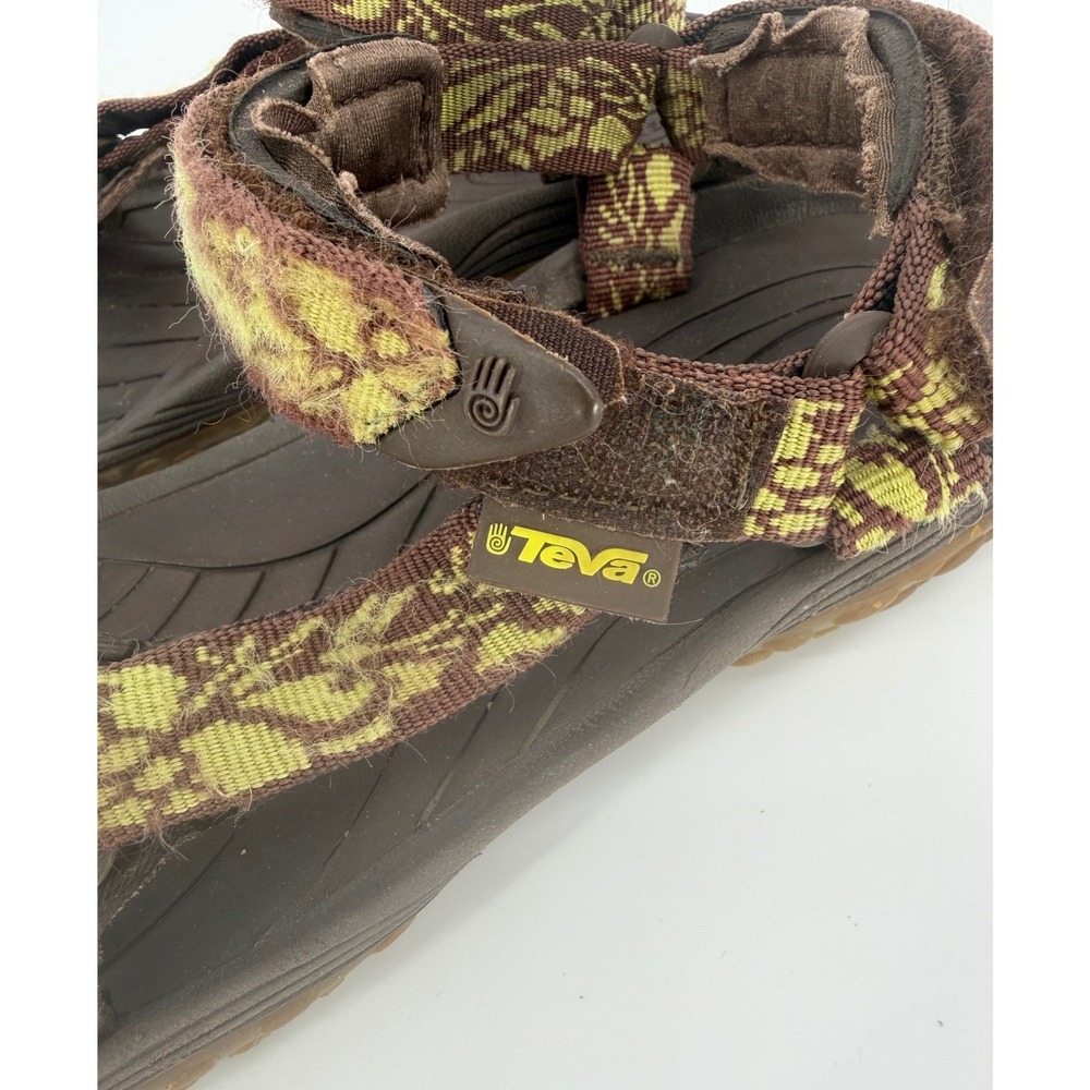 Teva Terra Fi Hiking Sandals Brown Olive Green Pattern Shoc Pad Womens 8